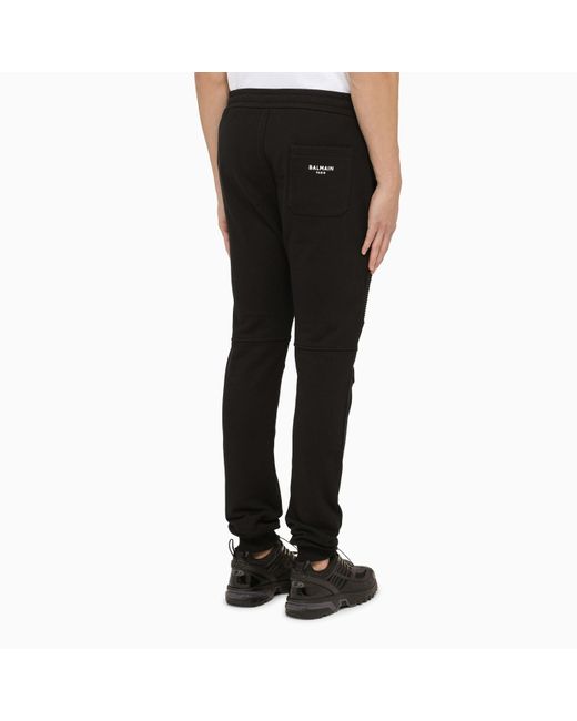 Balmain Black Jogging Trousers With Logo Print for men