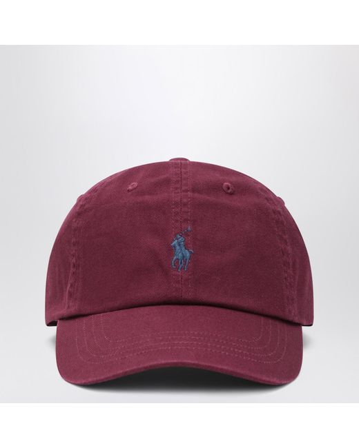 Polo Ralph Lauren Burgundy Coloured Baseball Cap With Logo for men