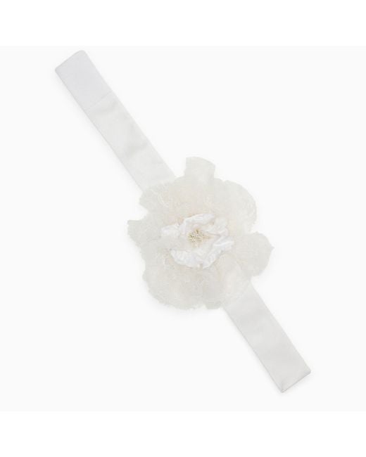 Dolce & Gabbana White Dolce&Gabbana Choker With Blend Flower