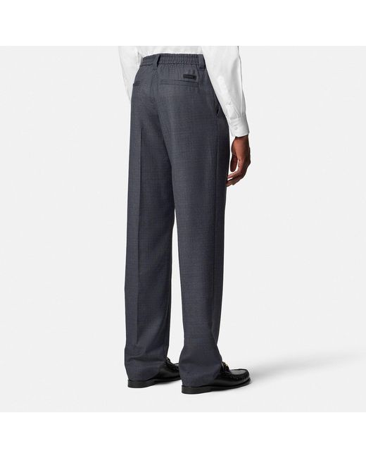 Versace Blue Anthracite Wool Jogger Trousers for men
