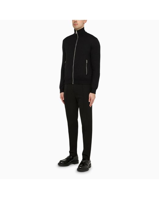 Prada Black Reversible Jacket In Wool And Re-nylon for men