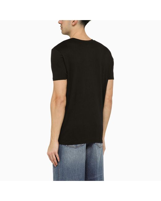 A.P.C. Logoed Black Crewneck T Shirt for men