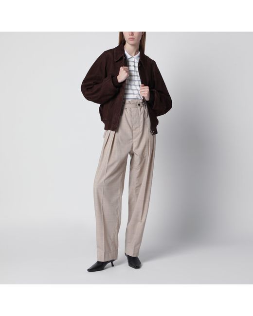 Loewe Brown Dark Suede Bomber Jacket