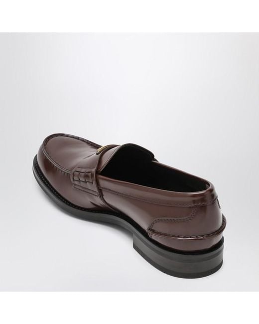 Mocassins En Cuir Brossé Couleur Racine Prada pour homme en coloris Brown
