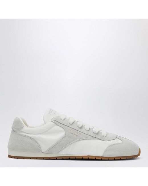 Prada White Sneakers With Suede Inserts