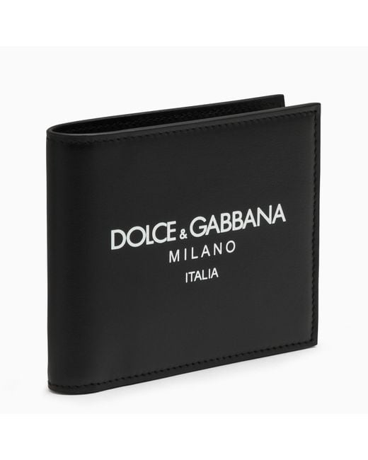 Dolce & Gabbana Black Dolce&Gabbana Leather Bi Fold Wallet With Logo for men