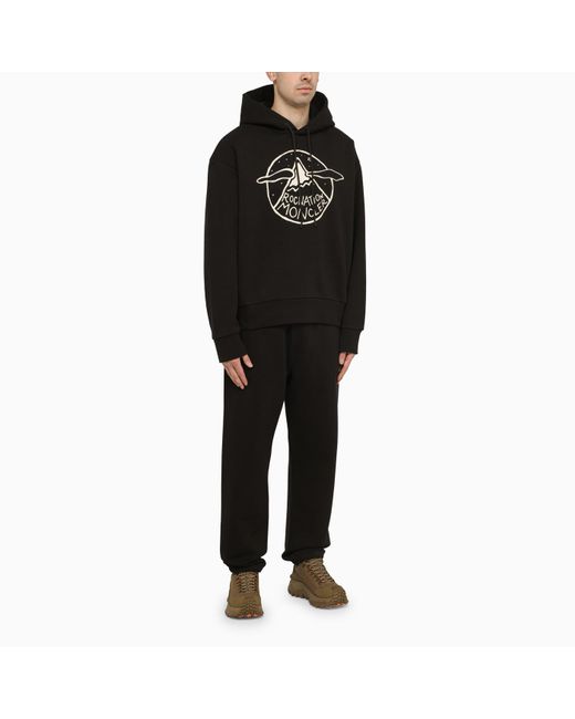 MONCLER X ROC NATION Black Hoodie With Logo for men