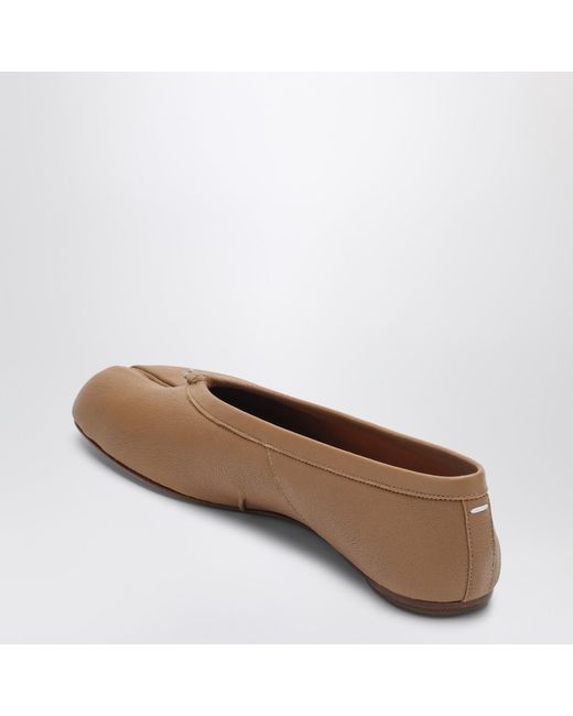 Maison Margiela Brown Nude Leather New Tabi Ballerina