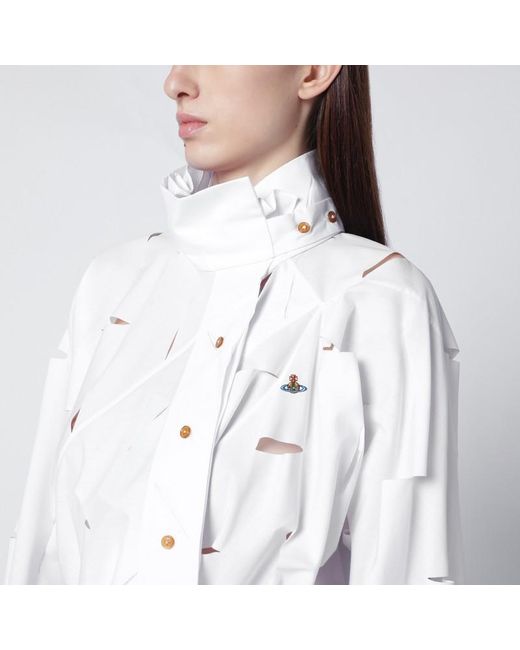 Vivienne Westwood White Halston Shirt With Cut Out Details