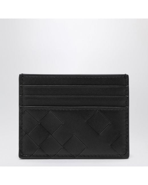 Bottega Veneta Black Intrecciato Leather Card Case for men