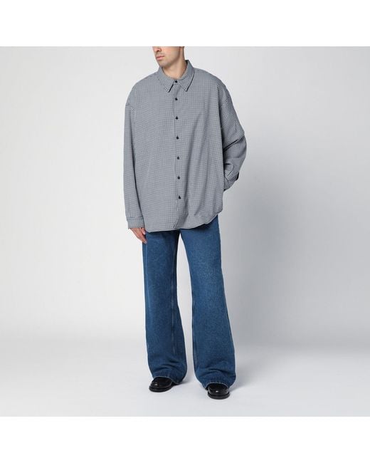New Amsterdam Surf Association Gray Wool Blend Checked Shirt for men