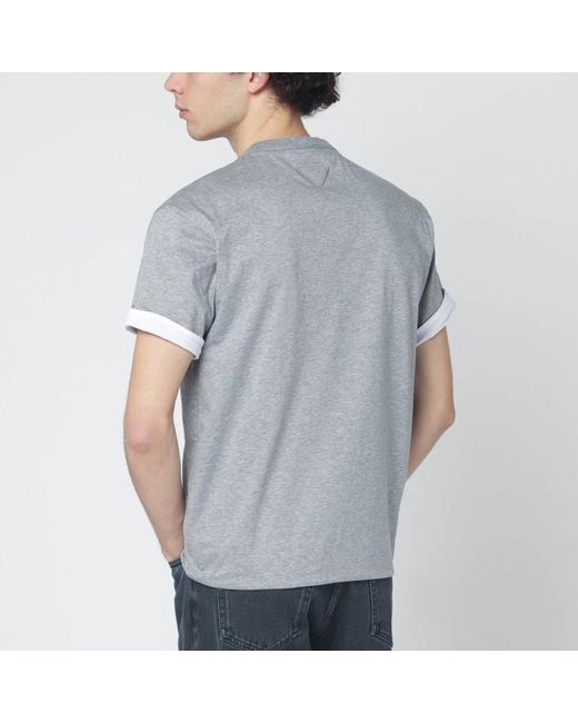 Prada Wendbares T-Shirt Aus Weißer/Grauer Baumwolle in White für Herren