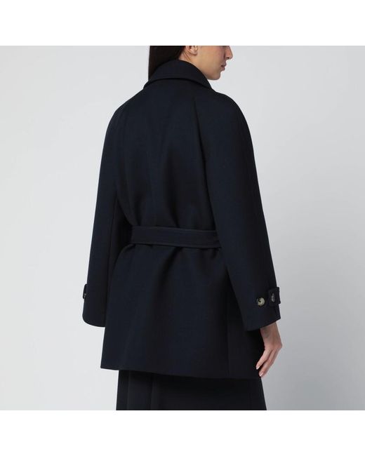Loewe Black Double-Breasted Wool Coat