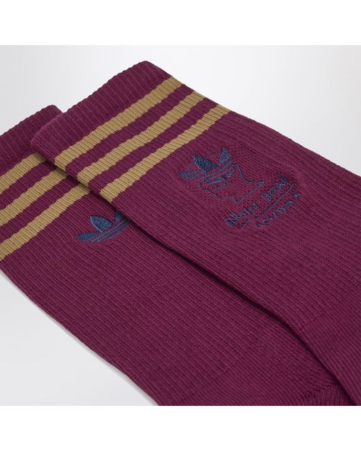 adidas x Brain Dead Purple Maroon Socks With Logo for men