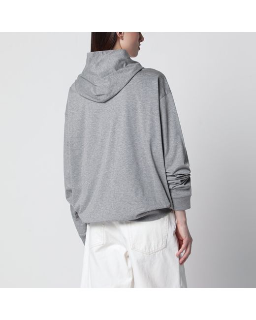 Miu Miu Gray Cotton Zip-Up Sweatshirt