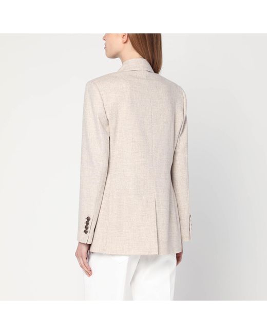 Brunello Cucinelli Natural Double-Breasted Jacket