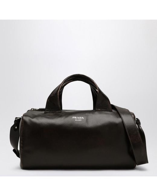 Borsa da viaggio piccola in pelle di Prada in Black da Uomo