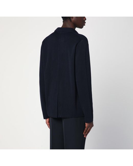 Lardini Blue Single-Breasted Knitted Jacket for men