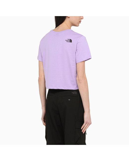 The North Face Purple Lilac Cotton Cropped T-shirt With Logo