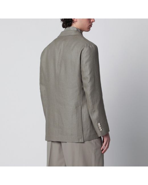 Brunello Cucinelli Gray Deconstructed Cavallo Jacket for men