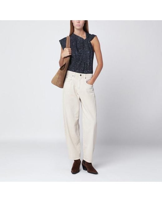 Pantalone écru in misto cotone di Isabel Marant in Natural
