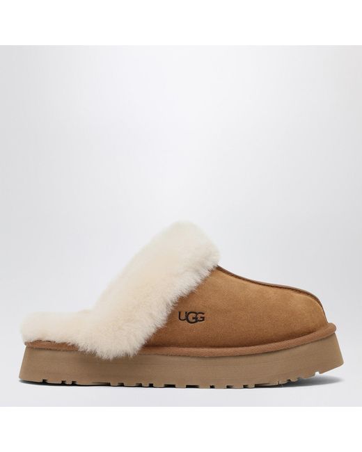 Ugg Brown Disquette Chestnut Eather Slip-Ons