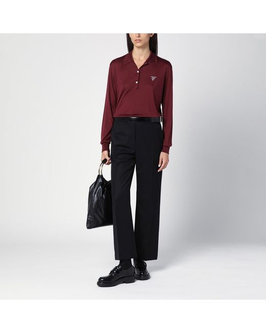 Prada Black Gabardine Trousers With Belt