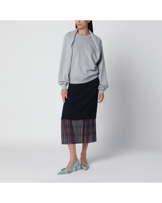 Dries Van Noten Gray Mélange Cotton Sweatshirt
