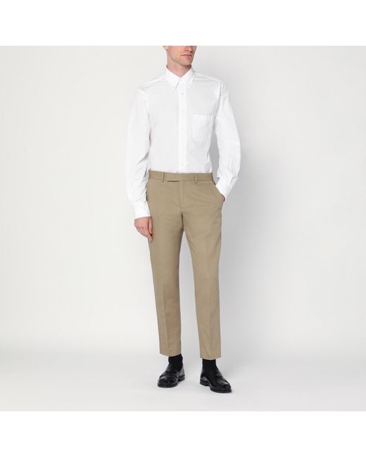 Thom Browne White Button-Down Cotton Shirt for men