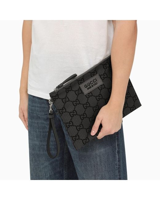 Gucci Dark And Black Pouch With gg Motif for men