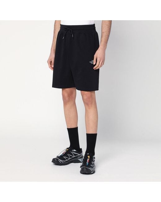 The North Face Black Cotton-Blend Shorts With Logo for men