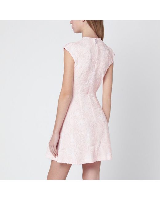 ROTATE BIRGER CHRISTENSEN Pink Embroidered Mesh Mini Dress