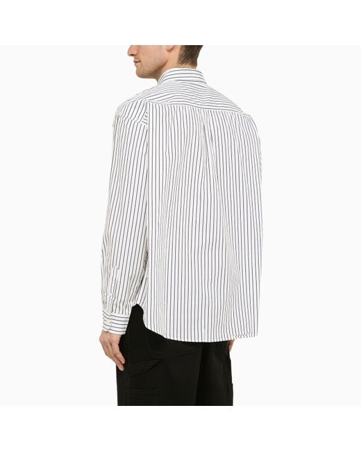 Carhartt White /black Striped Linus L/s Shirt for men