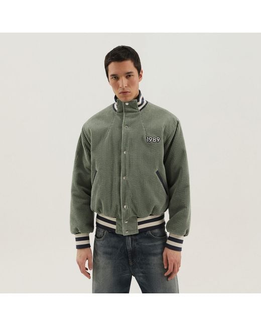 1989 STUDIO Green Light Corduroy Varsity Jacket for men