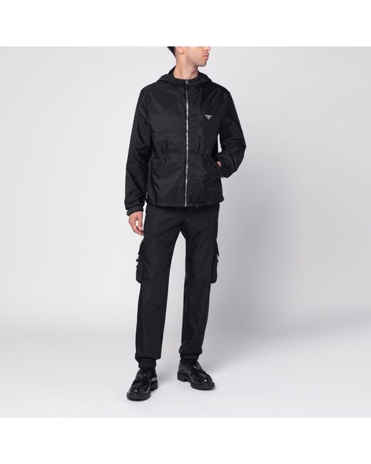 Prada Black Re-Nylon Trousers for men