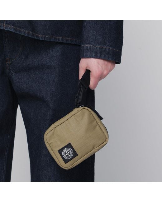 Stone Island Green Military Wrist Wallet With Logo Patch for men