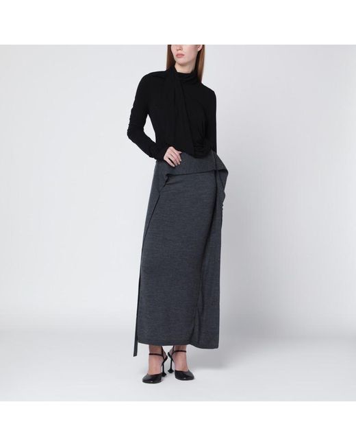 Entire studios Black Long Wool Skirt