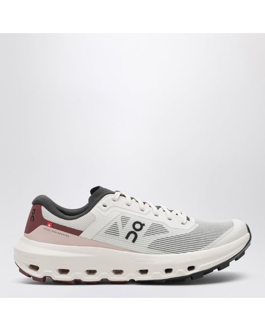 On Shoes White Cloudvista 3 Oyster/Barberry Polyester Shoes