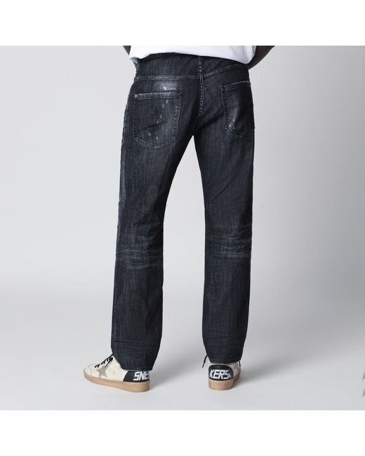 DSquared² Blue Washed-Effect Distressed Jeans for men