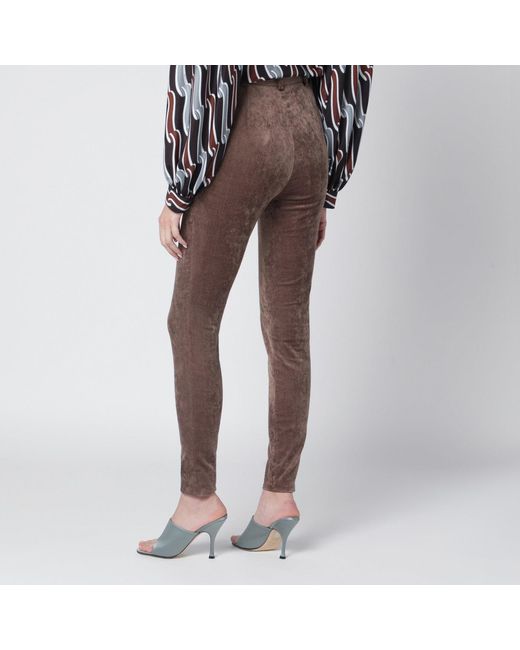 Gucci Brown Stretch Velvet Leggings