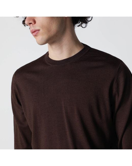 Drumohr Brown Chocolate Wool Sweater for men