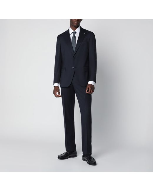 Luigi Bianchi Black Single-Breasted Wool Suit for men