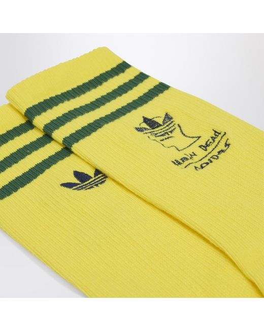 adidas x Brain Dead Yellow Socks With Logo for men