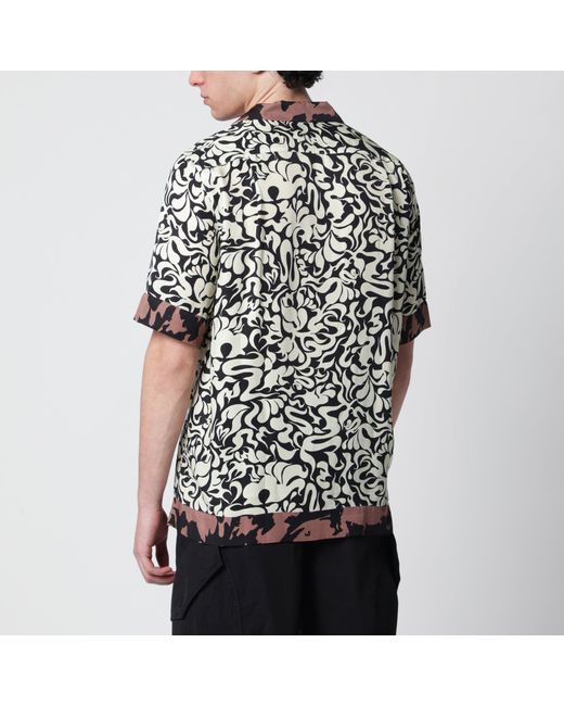 Dries Van Noten Black Shirt With Graphic Squiggle Print for men
