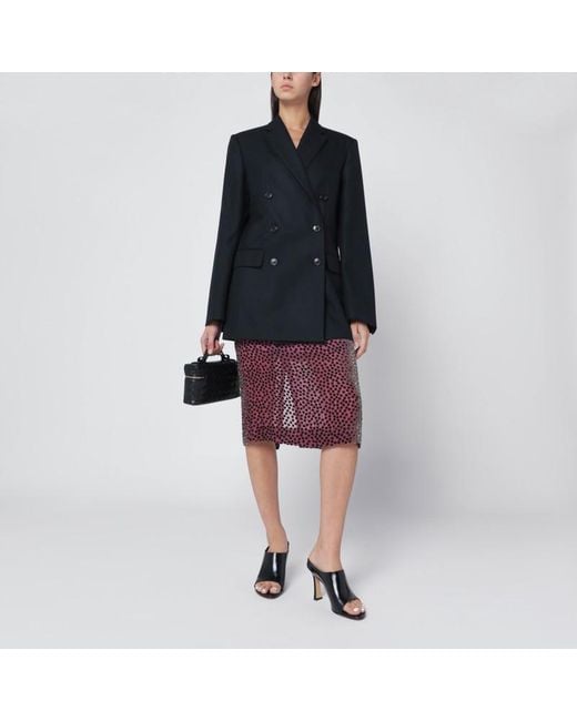 Dries Van Noten Black Double Breasted Wool Jacket