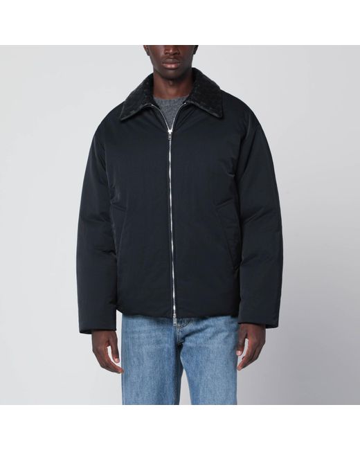 Bottega Veneta Men's Black Jacket With Intrecciato Collar