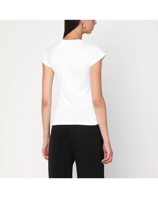 T-Shirt Blanc En Coton Mélangé Avec Logo Anagram Loewe en coloris White
