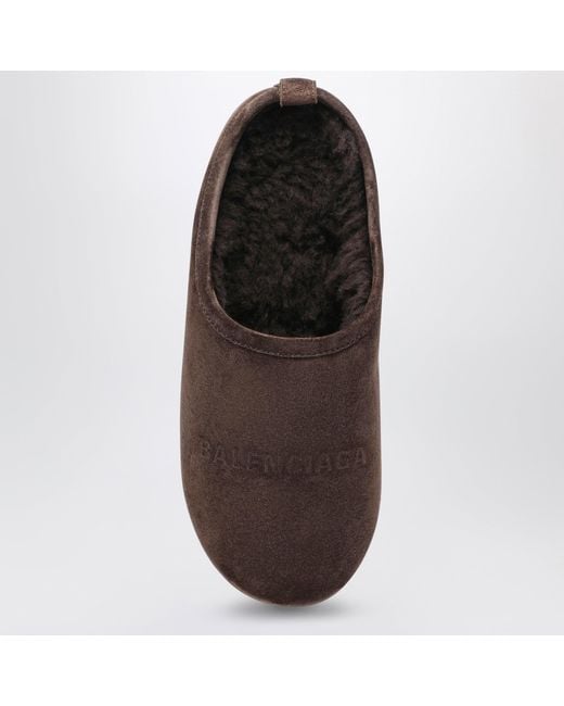 Balenciaga Brown Espresso Alaska Soft Platform Clogs