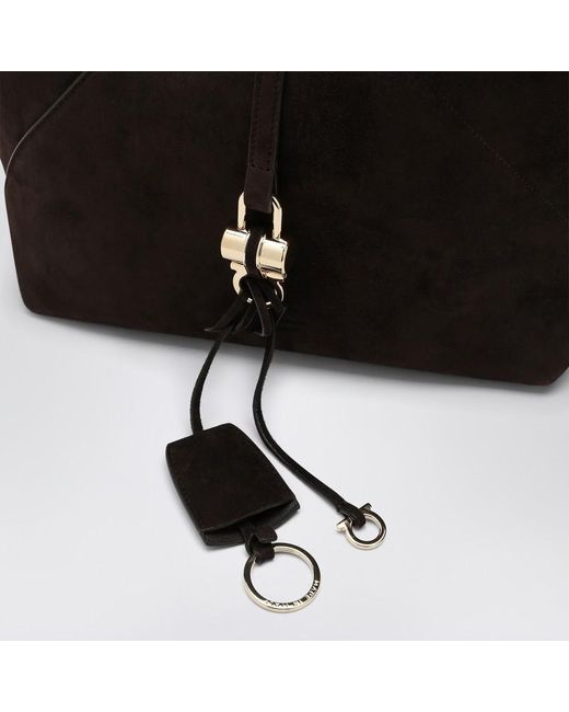 Borsa hobo in suede di Ferragamo in Black