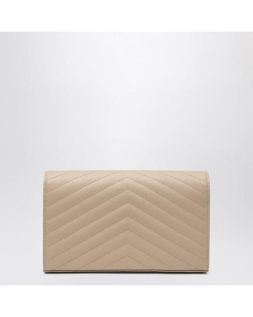 Saint Laurent Natural Cassandre Chain Clutch